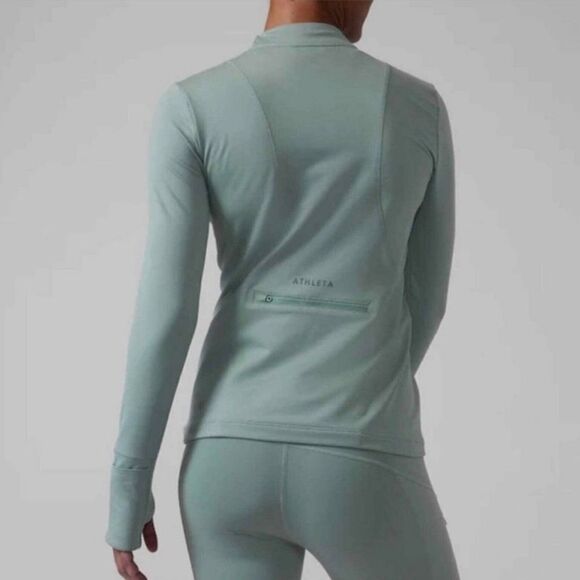 Athleta Whistler Half Zip Top Green - Picture 5 of 11